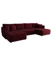 Czerwona sofa z weluru z funkcją spania - Szafir w sklepie aosom.live