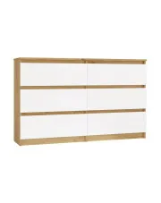 Nowoczesna podwójna komoda dąb artisan + biały - Berta 120 cm w sklepie aosom.live