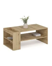 Prostokątna ława dąb artisan - Nespirja w sklepie aosom.live