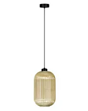 Beżowa lampa z wiszącym ryflowanym kloszem - J023-Ottawa w sklepie aosom.live