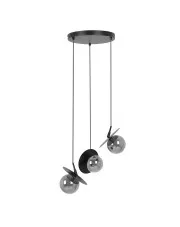 Czarna lampa wisząca trzypunktowa okrąg - J042-Sheldo w sklepie aosom.live