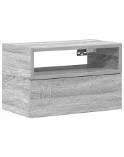 Minimalistyczna wisząca szafka nocna szary dąb sonoma - Pando w sklepie aosom.live
