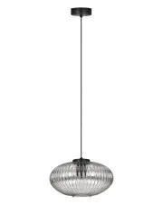 Grafitowa wisząca lampa z ryflowanym szklanym kloszem - J046-Majoran w sklepie aosom.live