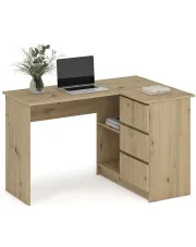 Nowoczesne biurko w kształcie litery L dąb artisan - Lidan w sklepie aosom.live