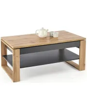 Prostokątna ława z podnoszonym blatem dąb artisan + czarny - Enton w sklepie aosom.live