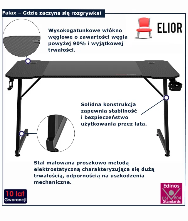 Biurko czarne Galla