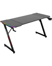 Czarne biurko gamingowe LED RGB - Etta w sklepie aosom.live