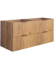 Ryflowana podwójna szafka łazienkowa 120 cm dąb craft złoty - Onellia 4X w sklepie aosom.live