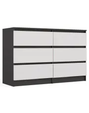 Komoda na ubrania antracyt + biały - Berta 120 cm w sklepie aosom.live