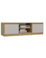 Stylowa szafka pod telewizor 140 cm dąb artisan + kaszmir - Amida 3X w sklepie aosom.live