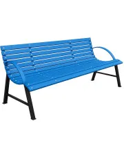 Niebieska ławka ogrodowa 130 cm - Alexis   w sklepie aosom.live
