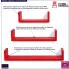 zestaw czerwonych półek ściennych baffic 2x infografika
