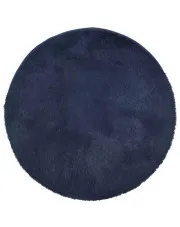 Granatowy pluszowy dywan okrągły 120x120 - Molaris 7X w sklepie aosom.live