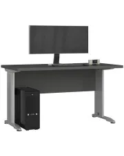 Szare biurko 140x60 komputerowe - Rook w sklepie aosom.live