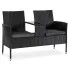 Czarna ogrodowa sofa rattanowa Bellaro