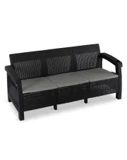 Czarna nowoczesna sofa ogrodowa - Marvero w sklepie aosom.live