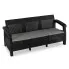 Czarna nowoczesna sofa rattanowa Marvero
