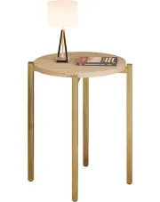 Okrągły nowoczesny stolik kawowy dąb artisan - Cito 5X w sklepie aosom.live