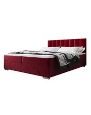 Czerwone łóżko tapicerowane welurem 5 rozmiarów - Zavire w sklepie aosom.live