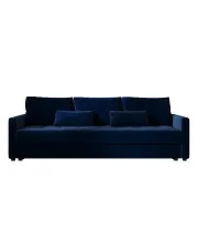 Granatowa welurowa sofa amerykanka rozkładana - Vilmira w sklepie aosom.live