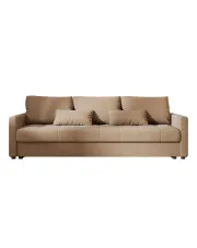 Jasnobrązowa welurowa sofa tapicerowana - Vilmira w sklepie aosom.live