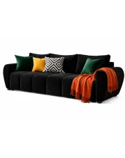 Czarna welurowa nowoczesna  sofa wypoczynkowa rozkładana  - Morvani w sklepie aosom.live