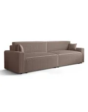 Jasnoróżowa sztruksowa sofa amerykanka tapicerowana - Almoria w sklepie aosom.live