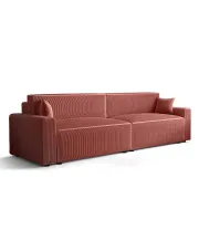 Łososiowa sofa amerykanka rozkładana z pojemnikiem na pościel - Almoria w sklepie aosom.live