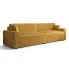 Musztardowa sztruksowa sofa z funkcją spania - Almoria