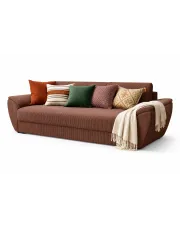 Łososiowa sofa rozkładana z pojemnikiem - Cortero w sklepie aosom.live