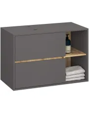 Szafka łazienkowa podwieszana 90cm grafit szary+ dąb artisan - Hosti w sklepie aosom.live