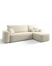 Beżowy narożnik boucle z funkcją spania - Mossira 4X w sklepie aosom.live