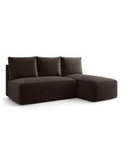 Brązowa sofa narożna z funkcją spania - Merello 4X w sklepie aosom.live