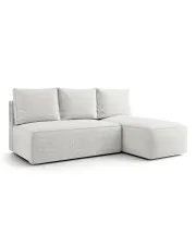 Biała sofa narożna z pojemnikiem - Merello 5X w sklepie aosom.live