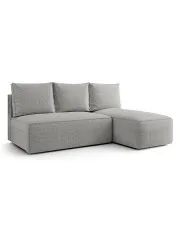 Jasnoszara sofa narożna z funkcją spania i pojemnikiem - Merello 5X w sklepie aosom.live