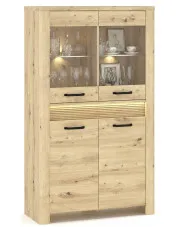 Niska witryna z ryflowaną listwą led dąb artisan - Fienna 12X w sklepie aosom.live