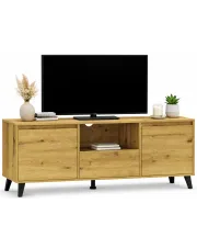 Minimalistyczna szafka pod telewizor z szufladą dąb artisan - Bilgo 9X w sklepie aosom.live