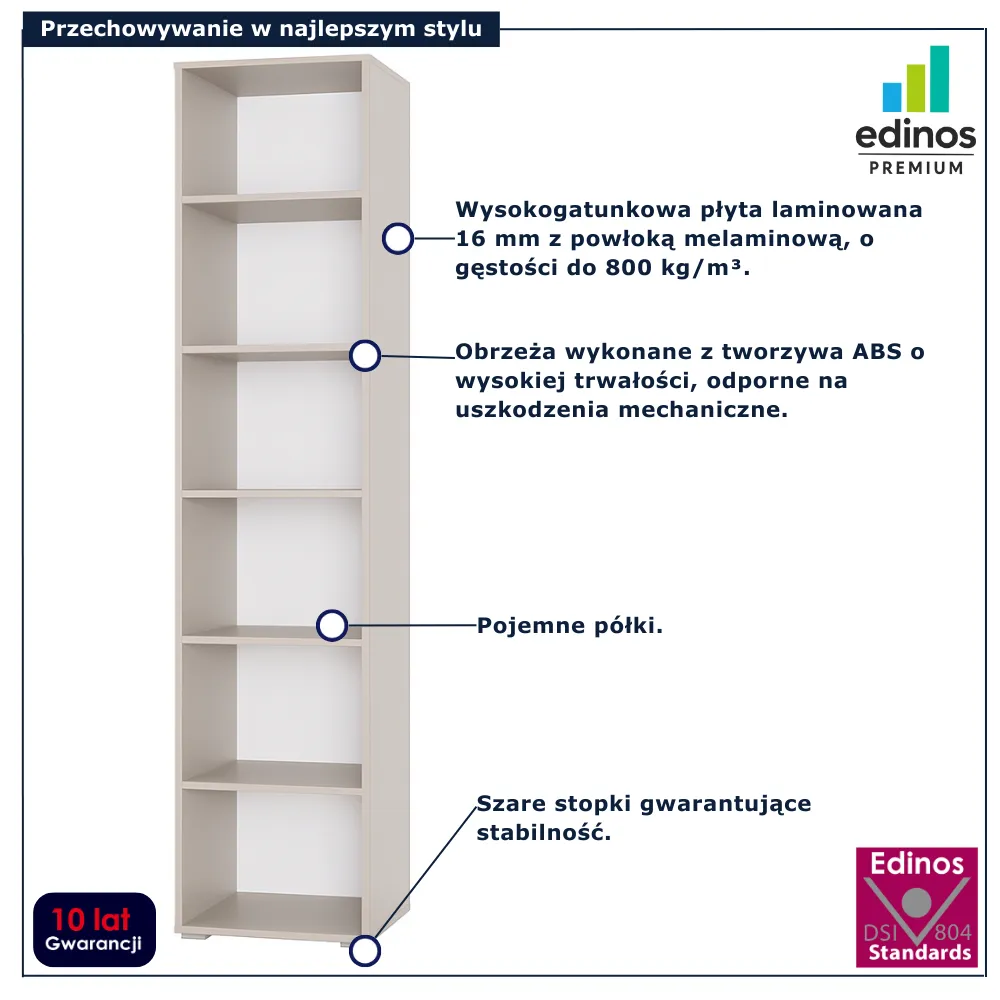 Kaszmirowy regał na książki do salonu Aneris 3X