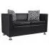 Zdjęcie produktu Nowoczesna skórzana sofa Swax 2B - czarna.