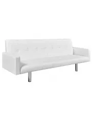 Rozkładana sofa Enya  z podłokietnikami - biała w sklepie aosom.live