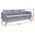 Szczegółowe zdjęcie nr 6 produktu Sofa 3-osobowa Imex 2L - jasny szary