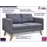 Szczegółowe zdjęcie nr 4 produktu Sofa dwuosobowa Imex 3S - ciemny szary