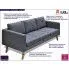Szczegółowe zdjęcie nr 4 produktu Sofa 3-osobowa Imex 3L - ciemny szary