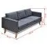 Szczegółowe zdjęcie nr 7 produktu Sofa 3-osobowa Imex 3L - ciemny szary