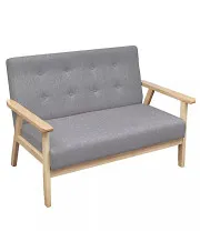 Jasnoszara sofa 2-osobowa - Sybis w sklepie aosom.live