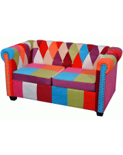 Sofa patchwork chesterfield Marcha - dwuosobowa w sklepie aosom.live