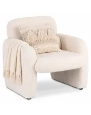 Kremowy fotel boucle do salonu nowoczesnego - Etilion 5X w sklepie aosom.live