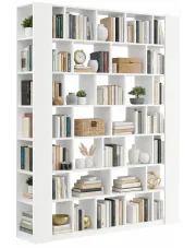 Biała duża biblioteczka regał na książki do salonu - Naseri w sklepie aosom.live