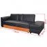 Szczegółowe zdjęcie nr 4 produktu Rozkładana sofa Antlia z ekokóry - czarna