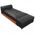 Szczegółowe zdjęcie nr 5 produktu Rozkładana sofa Antlia z ekokóry - czarna